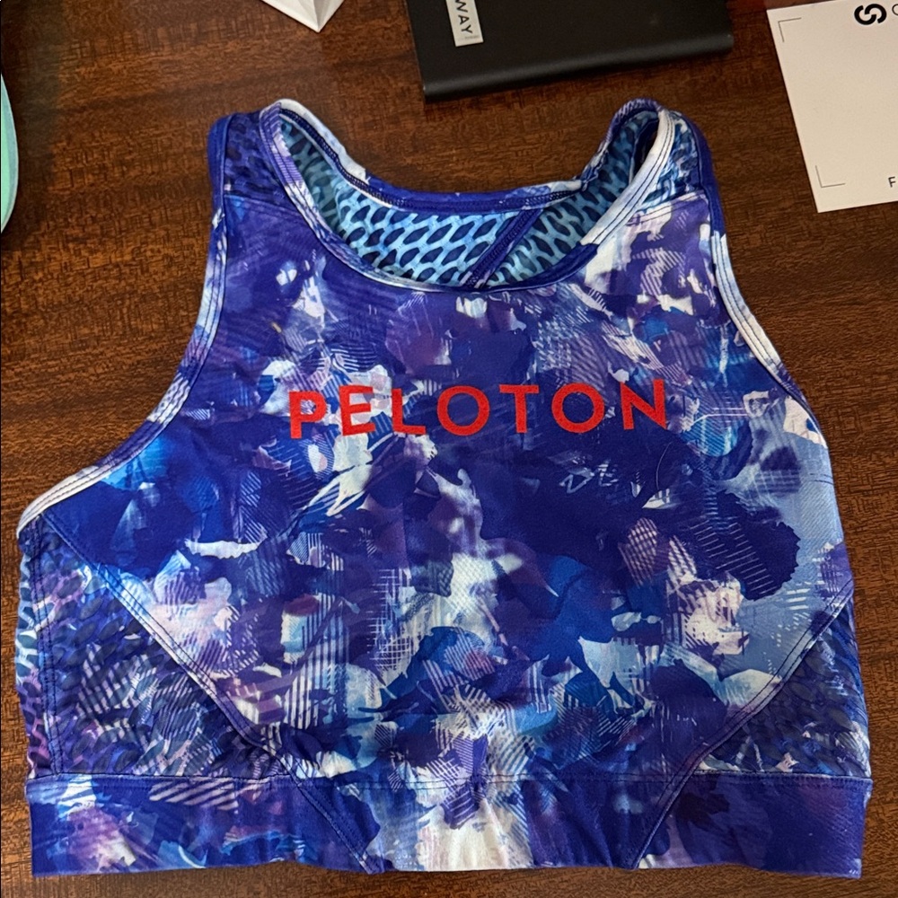 Peloton Multicolor Sports Bra with Red Logo